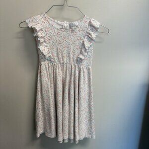 The Proper Peony | Ruffle Sleeve Pima Cotton Floral Twirl Dress Multicolor (7Y)